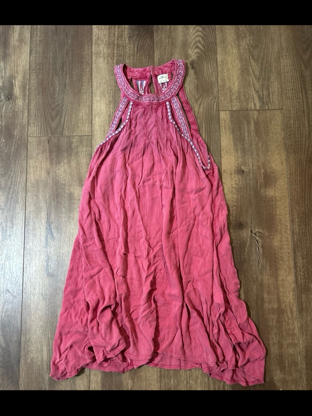 O'Neill Fuchsia Sleeveless Embroidered Yoke Dress